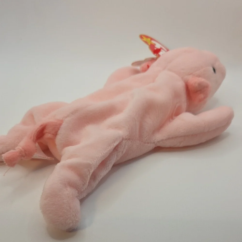 Ty Beanie Babies Spring Pair Squeeler The Pink Pig 1993 + Fleece The White Lamb